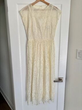 Algo Boutique Vintage Cream Lace Dress Women's Vintage Size 9/Small